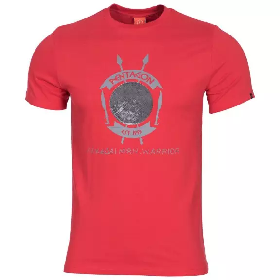 Pentagon T-shirt AGERON - Lakedaimon Warrior - Lava Red