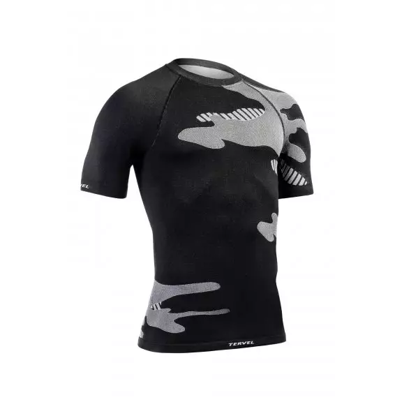 Tervel OPTILINE Men's short sleeve shirt (OPT L1107) - Black / Light Grey