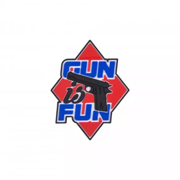 Helikon-Tex® Emblemat "Gun is Fun" - PVC - Czerwony