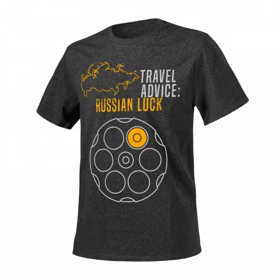 Helikon-Tex® T-Shirt (Reisehinweise: Russisches Glück) - Baumwolle - Melange Black/Grey
