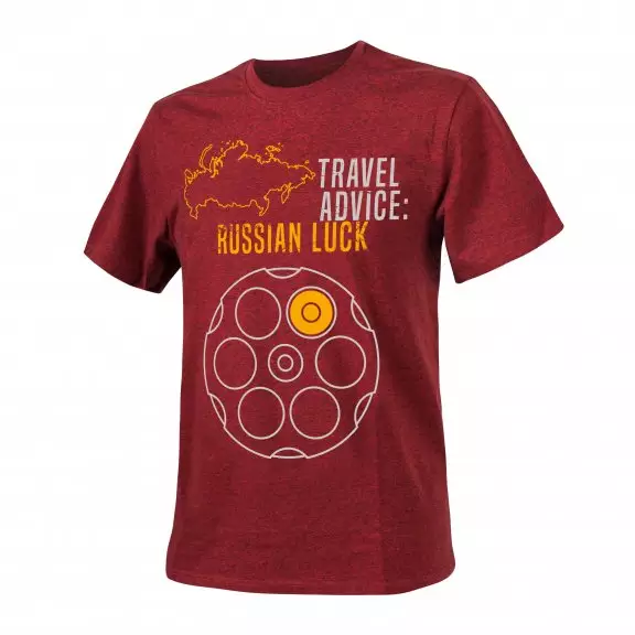 Helikon-Tex® T-Shirt (Travel Advice: Russian Luck) - Bawełna - Melange Red