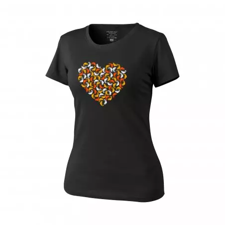 WOMEN'S T-Shirt (Chameleon Heart) - Cotton - Black