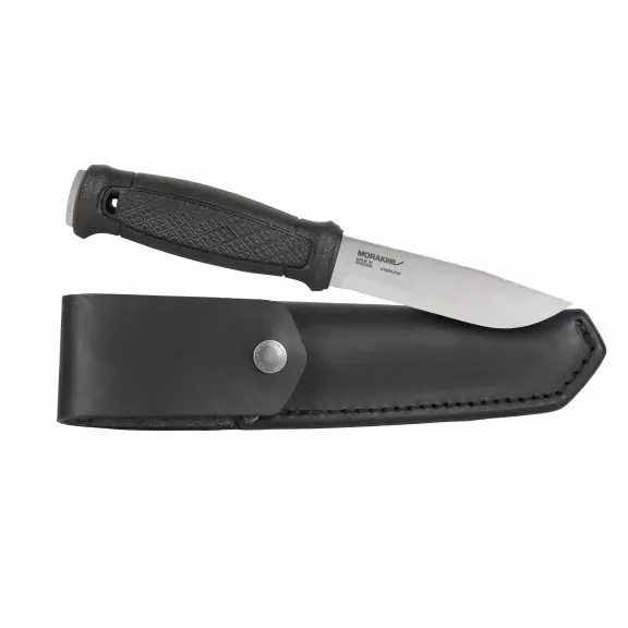 Morakniv® Garberg Knife (Leather Sheath) - Stainless Steel - Black