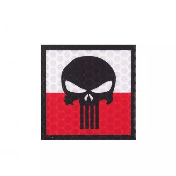 Combat-ID Velcro patch - Skull (H5-WHT/RED) - White / Red