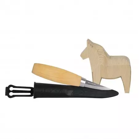 Set Morakniv® Woodcarving Kit (Carving Knife and Wooden Horse)