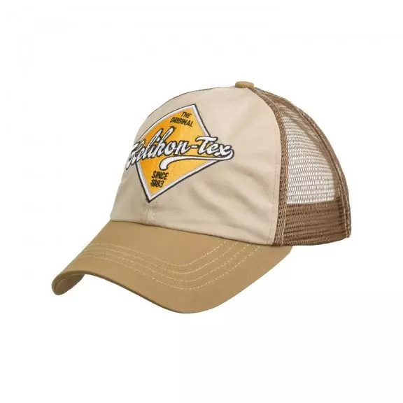 Helikon-Tex® Trucker Logo Cap - Cotton Ripstop - Khaki / Brown B
