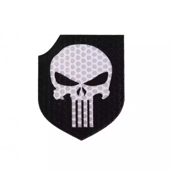 Combat-ID Naszywka z rzepem - Tarcza Punisher (TP-BLK) - Czarno - Biała