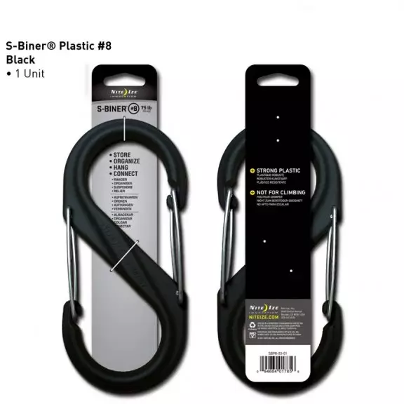 Nite Ize® S-Biner SIZE 8 - Plastic - Black