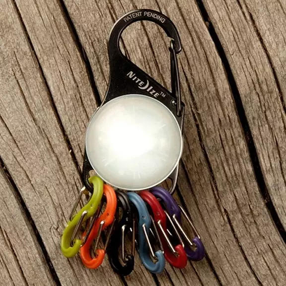 Nite Ize® S-Biner Key Lit - Schwarz - Weiß