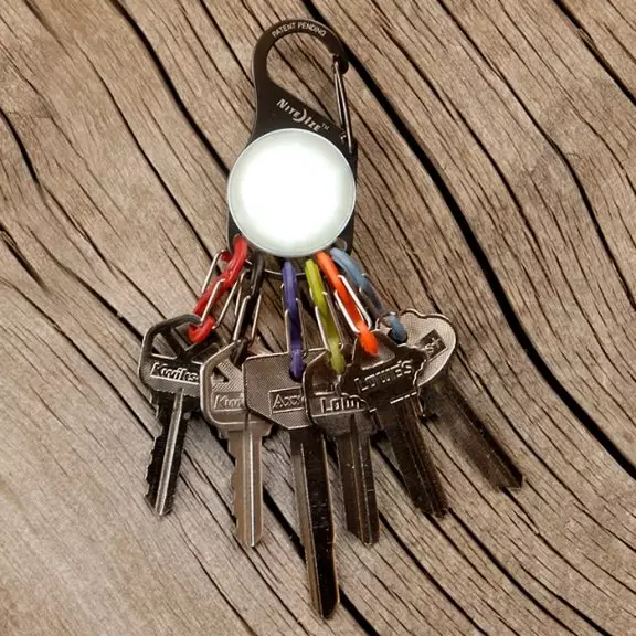 Nite Ize® S-Biner Key Lit - Schwarz - Weiß