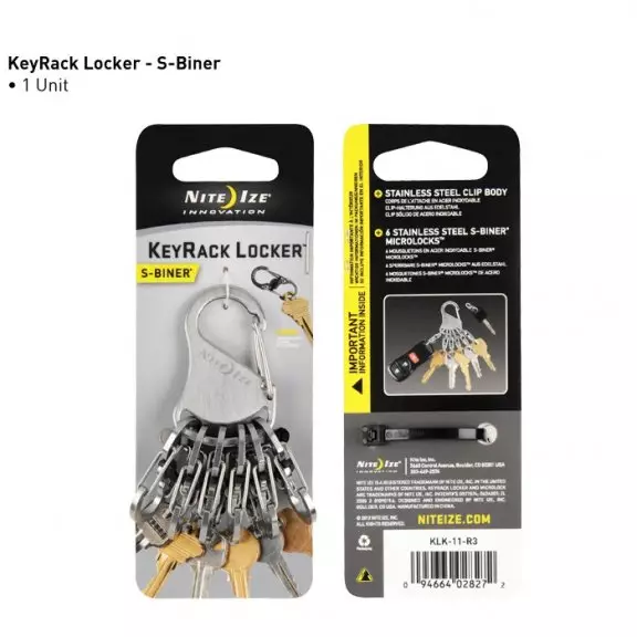 Nite Ize® S-Biner KeyRack Locker (KLK-11-R3) - Stalowy