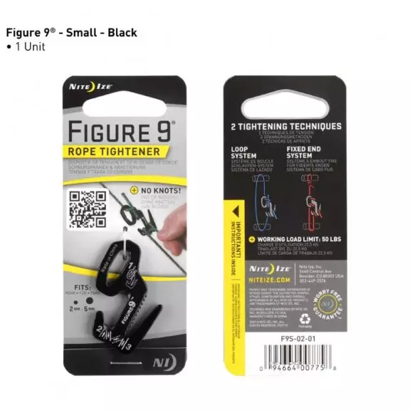 Nite Ize® Figure 9® Rope Tensioner Small - Aluminum - Black