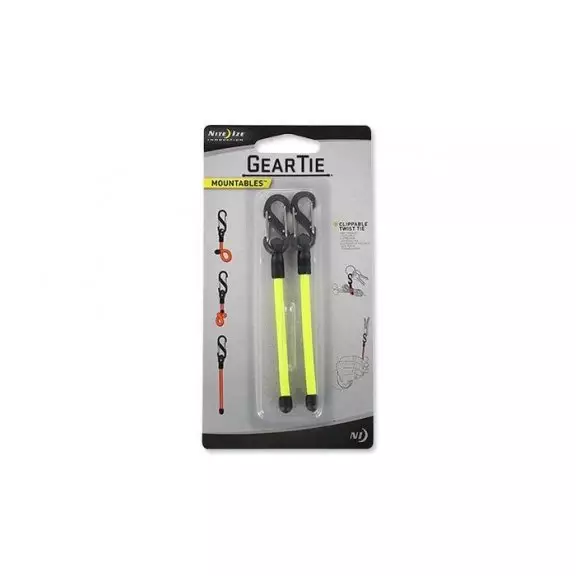 Nite Ize Gear Tie Clippable 3 - Neon Yellow - 2Pack