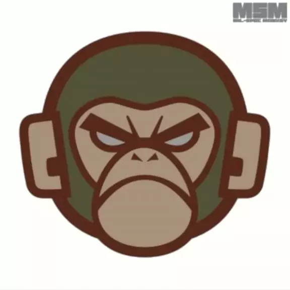 Mil-spec Monkey Taktischer Patch mit Klettverschluss - Monkey Head PVC