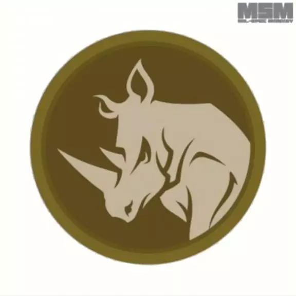 Mil-spec Monkey Tactical Patch With Velcro - Rhino Head PVC