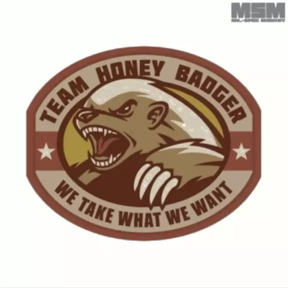 Mil-spec Monkey Tactical Patch With Velcro - Honey Badger PVC