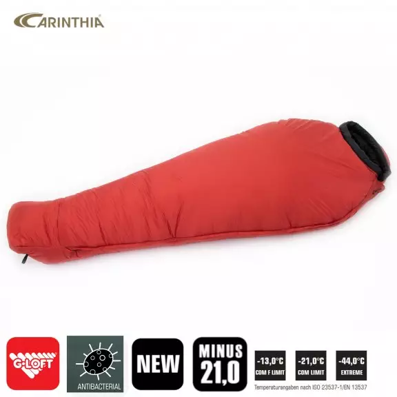 CARINTHIA G490X Śpiwór Ekspedycyjny - Czerwony/Czarny