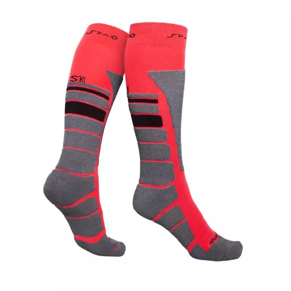 Spaio Thermo Ski socks THERMOLITE - Black / Grey / Red