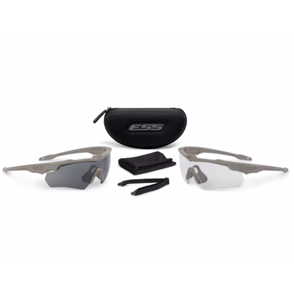 ESS® Crossblade Ballistic Glasses - 2xTerrain Tan / Clear, Smoke Gray
