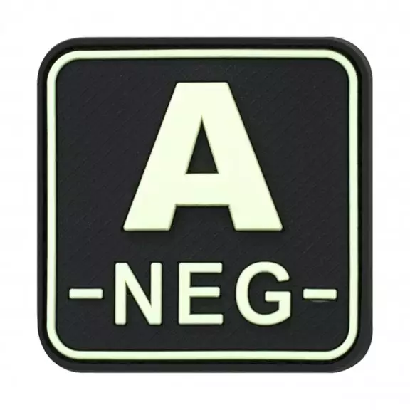 JTG® Bloodtype Square Rubber Patch 3D A Rh- JTG® Bloodtype Square Rubber Patch 3D A Rh-