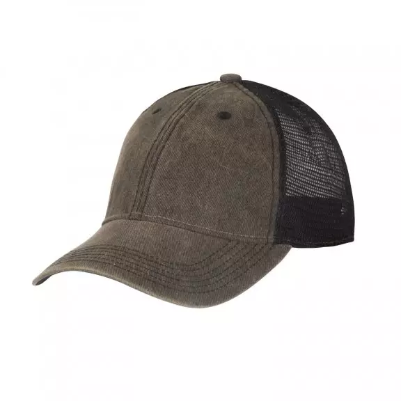 Helikon-Tex Trucker Plain Cap - Dirty Washed Cotton - Dirty Washed Black / Black A
