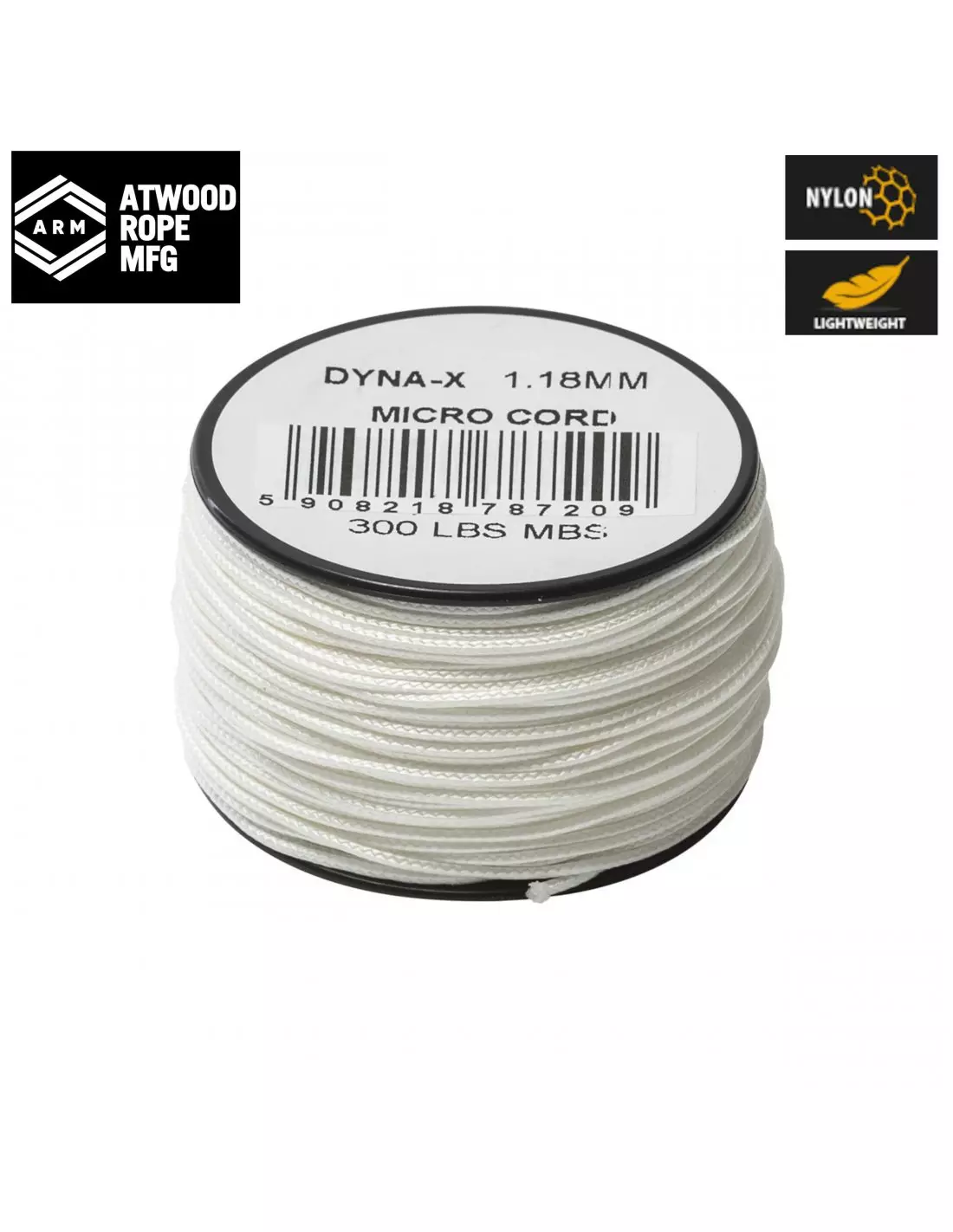 Atwood® Dyna X Micro Cord 1.18mm (125 FT) - White