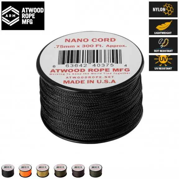 Atwood-Rope Nano Cord 0.75mm - Woodland Camo 300ft (Spool)