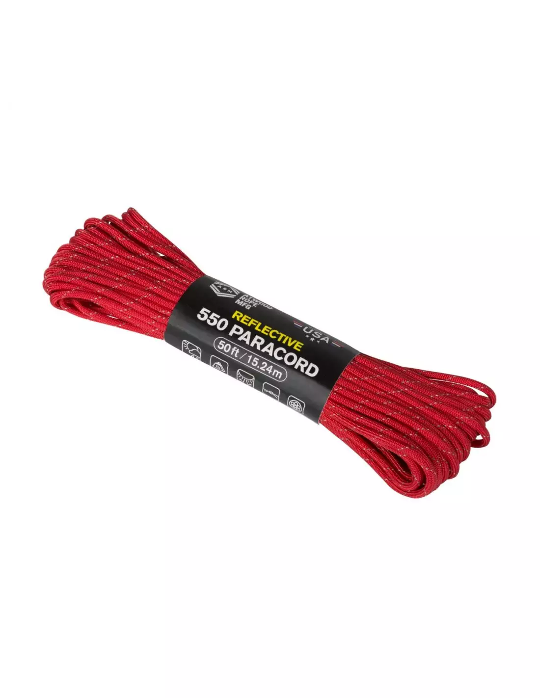 Atwood® 550 Paracord Reflective (50FT) - Red