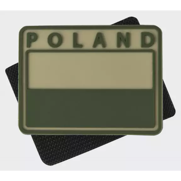 Helikon-Tex® Polish flag PVC velcro patch ( Subdued ) - Poland - Beige / Khaki