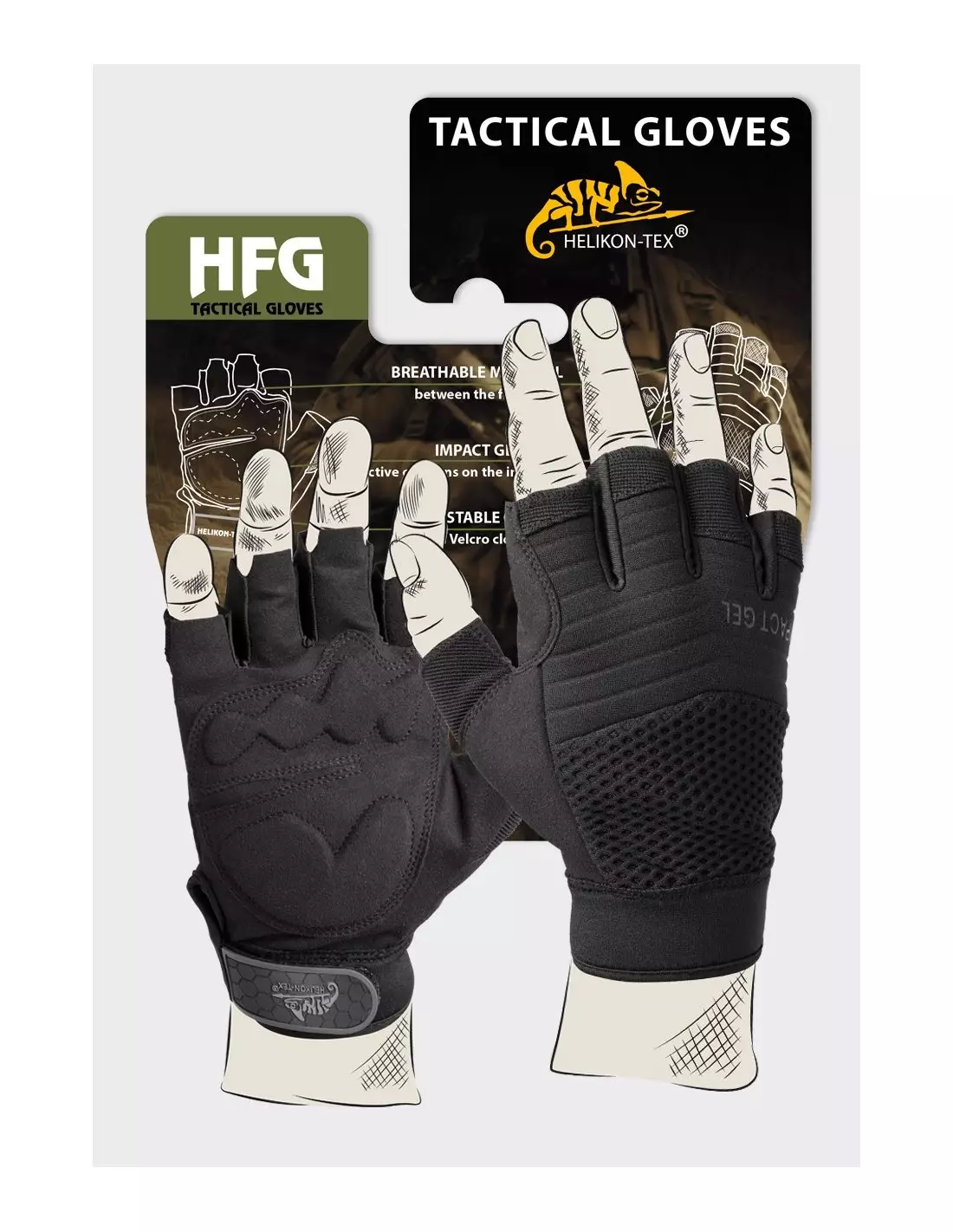 Helikon-Tex Herren Half Finger Mk2 Handschuhe Schwarz 