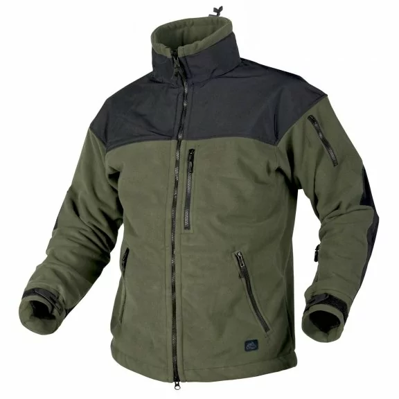 Helikon-Tex® CLASSIC ARMY Fleece jacket - Windblocker - Olive Green / Black XS WASHED