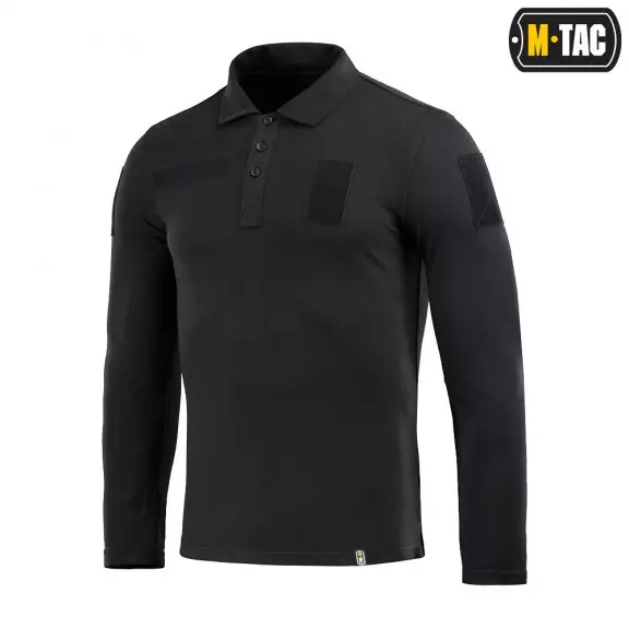 M-Tac® Langarm-Taktik-Poloshirt 65/35 - Schwarz