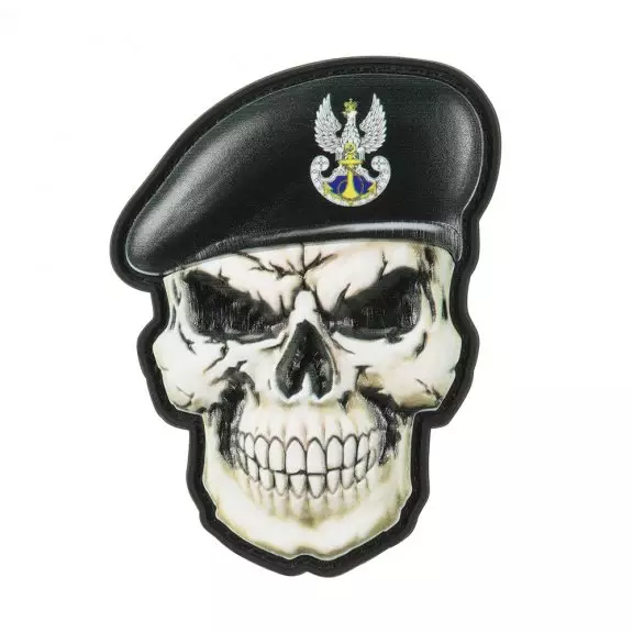 M-Tac® Totenkopf im Barett Polen Aufnäher (Marine) - Full Color