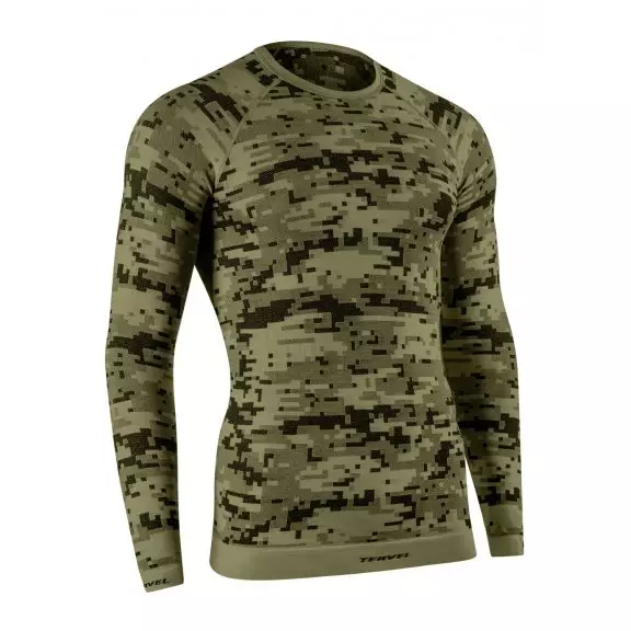 Tervel Koszulka męska długi rękaw OPTILINE DIGITAL (OPT 1005) - Military / Grey