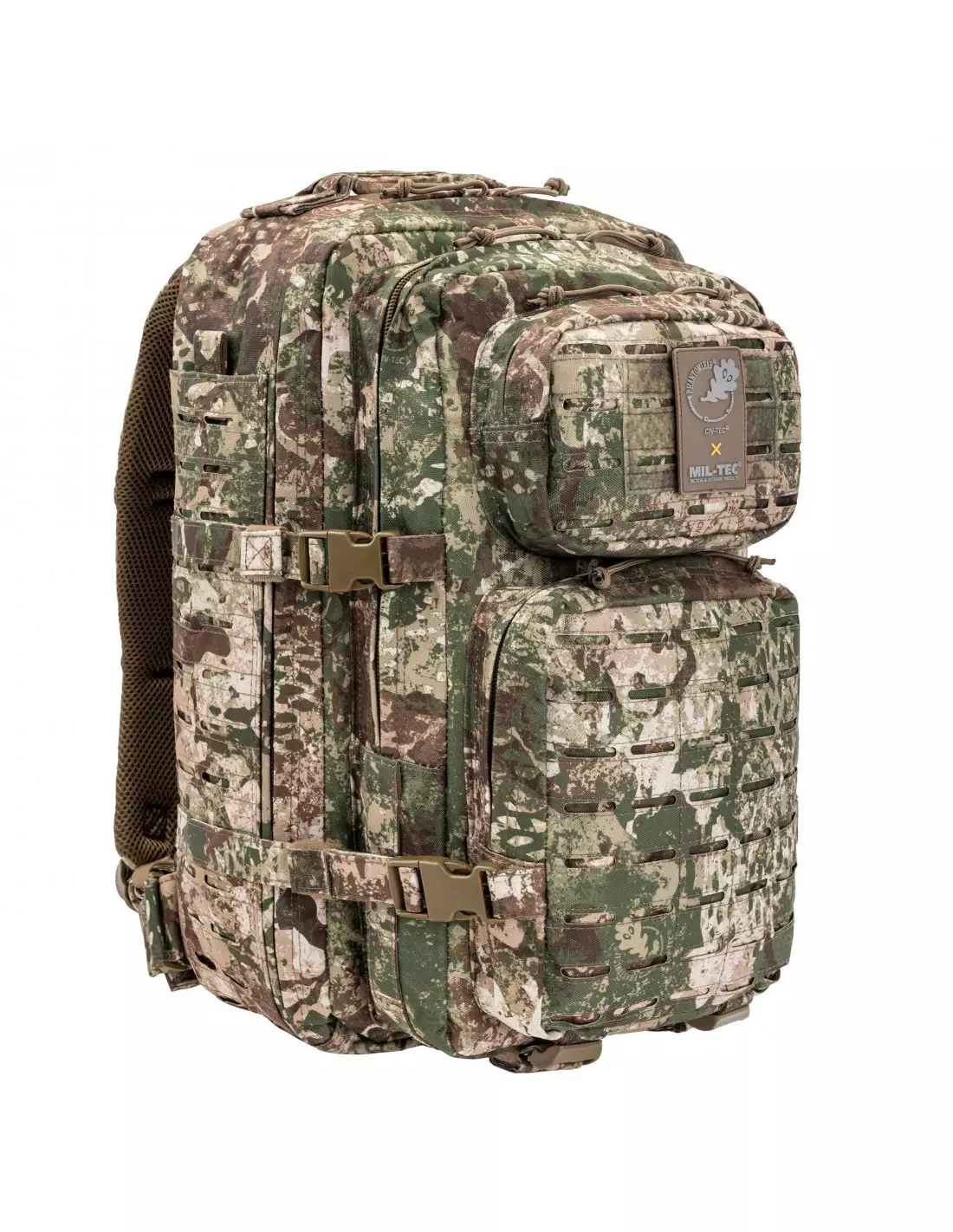 Mil-Tec 20l Small Laser Cut Assault US Tactical Backpack MOLLE Multitarn  Black for sale online
