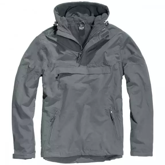 Brandit® Anorak Windbreaker Hooded Jacket - Antracite