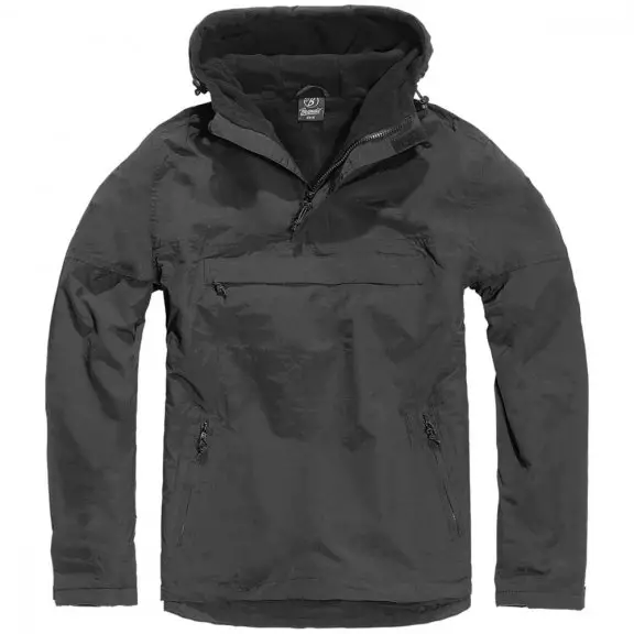 Brandit® Anorak Windbreaker Hooded Jacket - Black