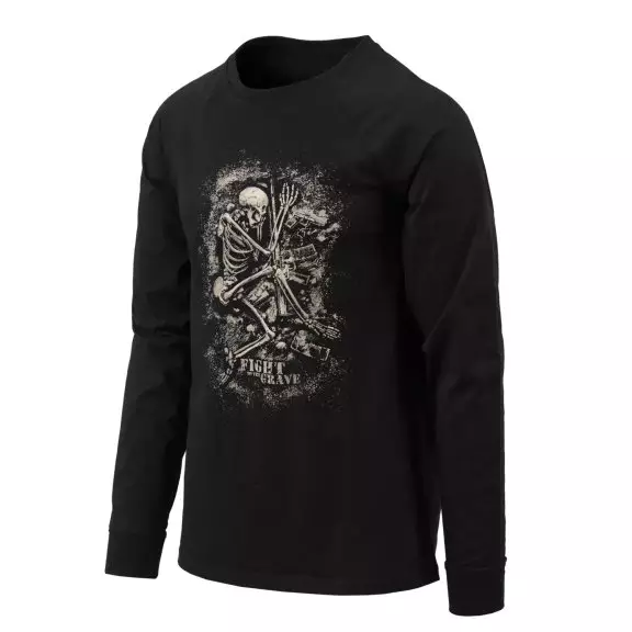 Helikon-Tex T-shirt Long Sleeve (Fight to the grave) - Czarny