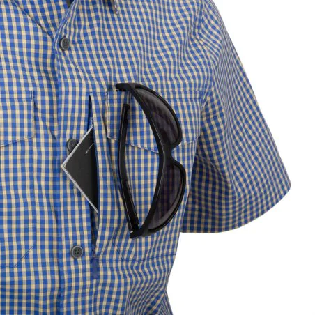 Helikon-Tex Covert Concealed Carry Short Sleeve Shirt - Royal Blue Checkered