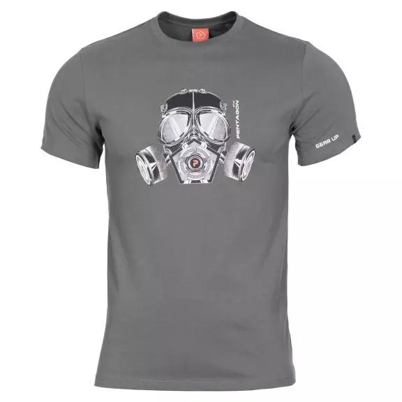 Pentagon T-shirt AGERON - Gas Mask - Wolf Grey